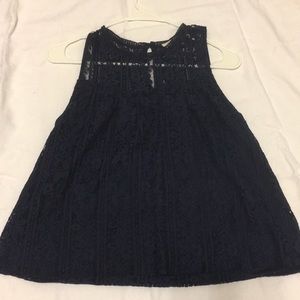 Navy blue lace top size M